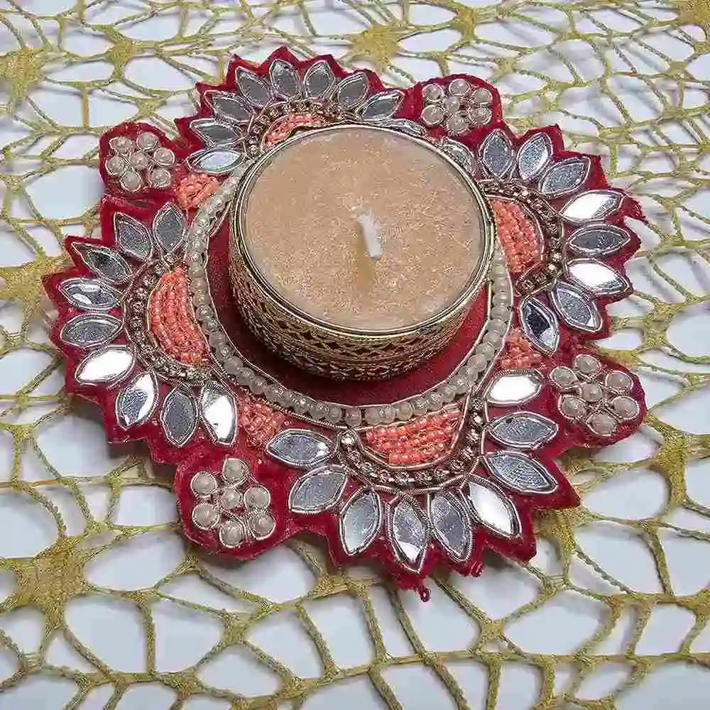 Order Polki Mirror T-Light Holder Online